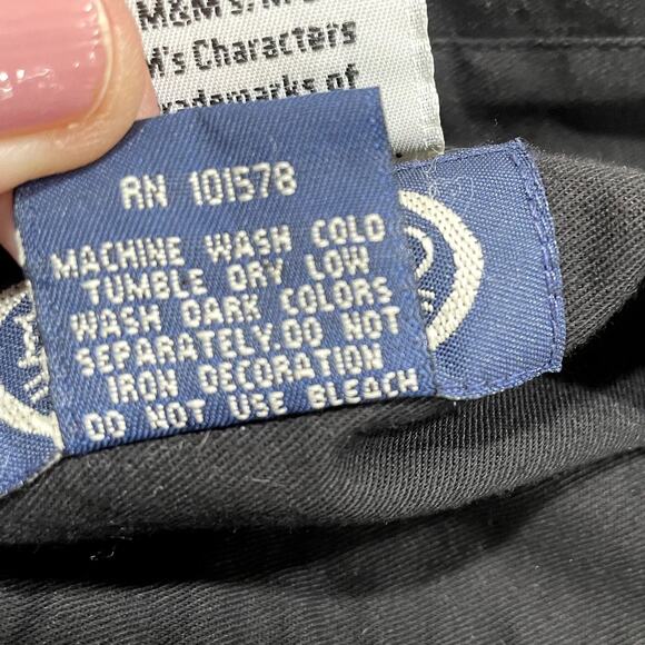 Planet Mars M&M Size M Shirt Button Up Long Sleeve Embroidered Candy Black - Picture 9 of 10